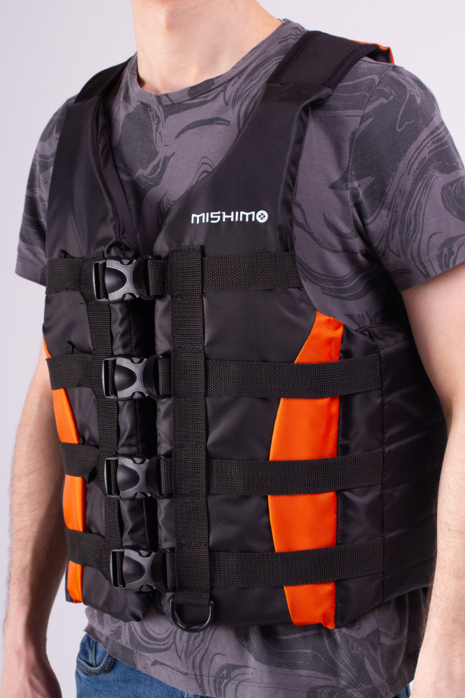 Жилет спасательный MISHIMO PRO Премиум качества Черно-оранжевый в Мурманске