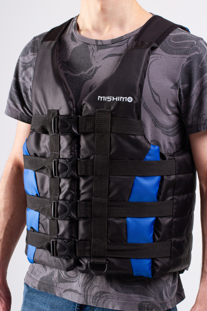 Жилет спасательный MISHIMO PRO Премиум качества Черно-синий в Мурманске