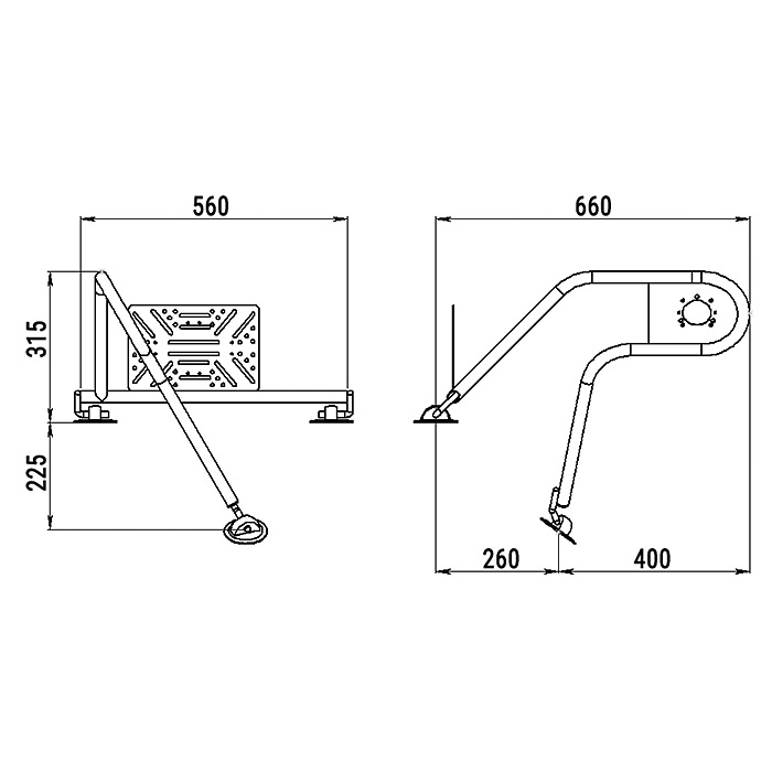 Стойка рулевая с креплением на баллон надувной лодки 25мм в Мурманске