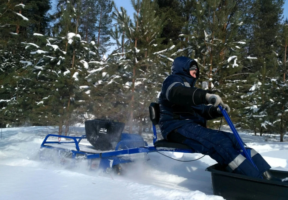 Мотобуксировщик толкач Альбатрос-XL8 с модулем. С фарой, склизы в Мурманске