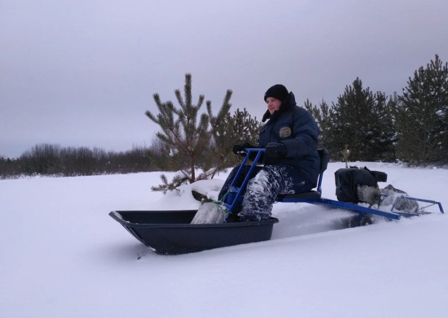 Мотобуксировщик толкач Альбатрос-XL8 с модулем. С фарой, склизы в Мурманске