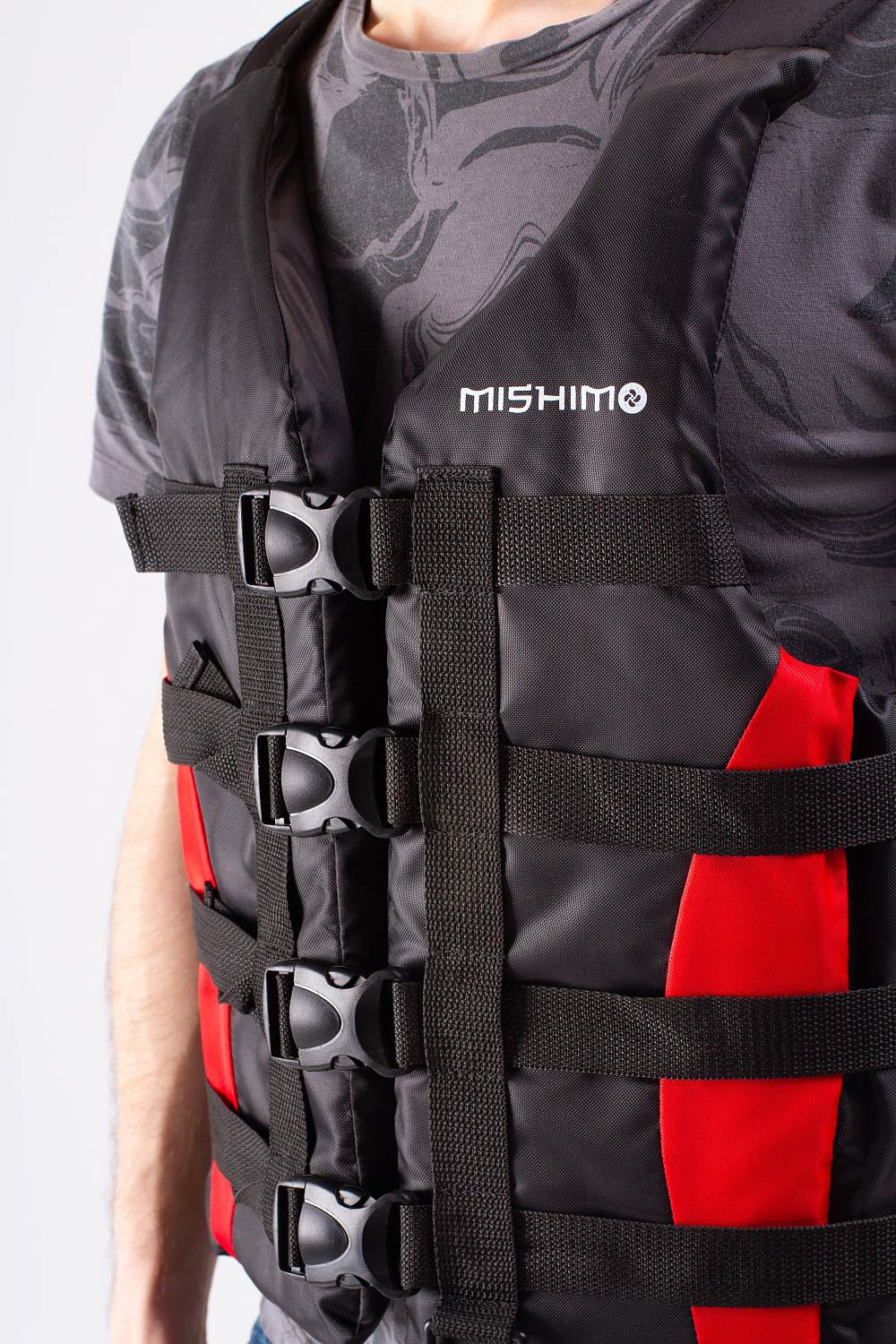 Жилет спасательный MISHIMO PRO Премиум качества Черно-красный в Мурманске